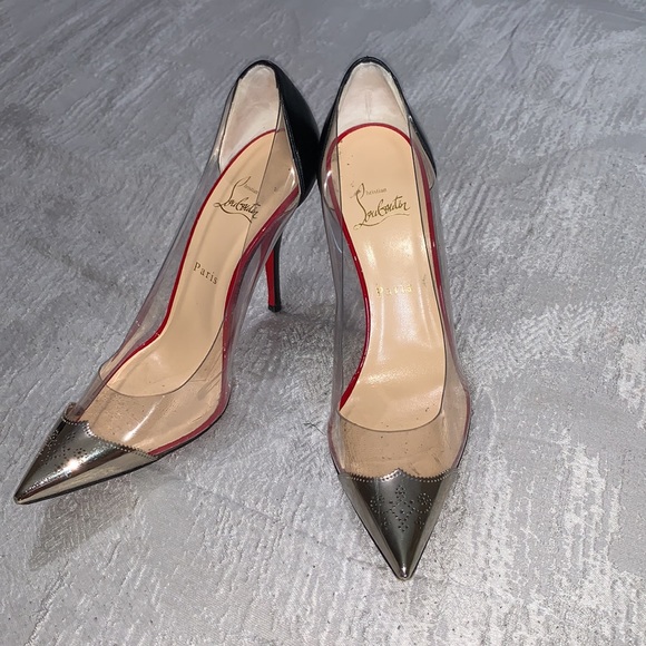 Christian Louboutin Pigalle Metal Toe Clear